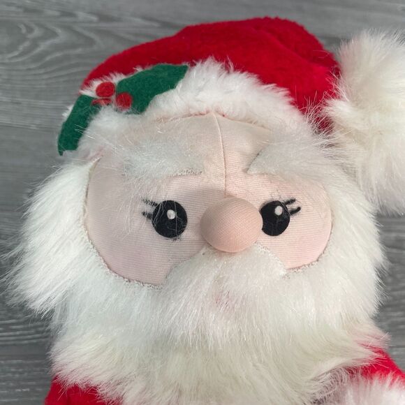 Vintage 1980s Fun Farm Santa Claus Plush Stuffed Christmas Holiday Toy Rare - Picture 3 of 12